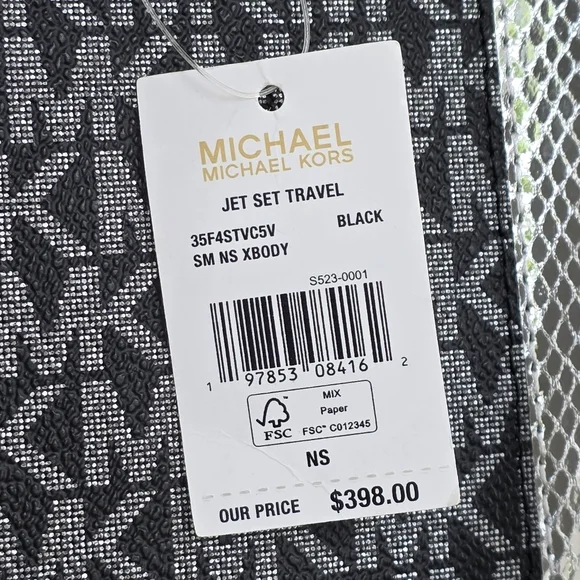 Michael Kors Jet Set Logo Black Crossbody - Picture 7 of 9